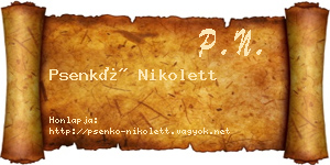 Psenkó Nikolett névjegykártya